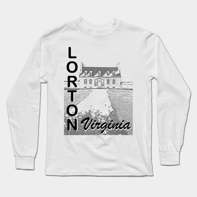 Lorton - Gunston Hall - Black Long Sleeve T-Shirt by Swift Art